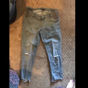 Motherhood Maternity Indigo Blue grey crop jeans